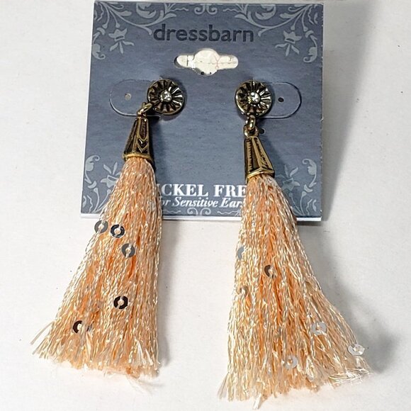 2/$30 Gold-tone Sparkling Crystal Fringed Tassel Post Drop Earrings - Jewelry - Picture 3 of 10